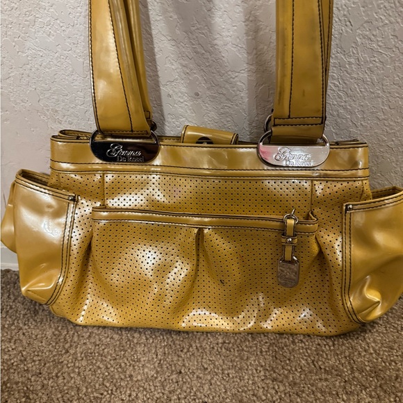 GENNA DE ROSSI yellow patent-leather-look purse - Picture 1 of 3